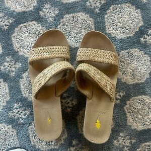 Volatile Wedge slide raffia size 9 guc cushioned